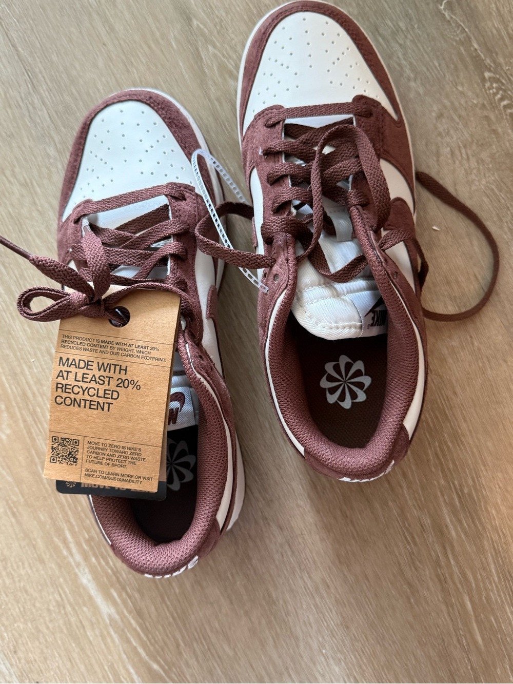 Nike Low-Top Athletic Sneakers in Brown and White